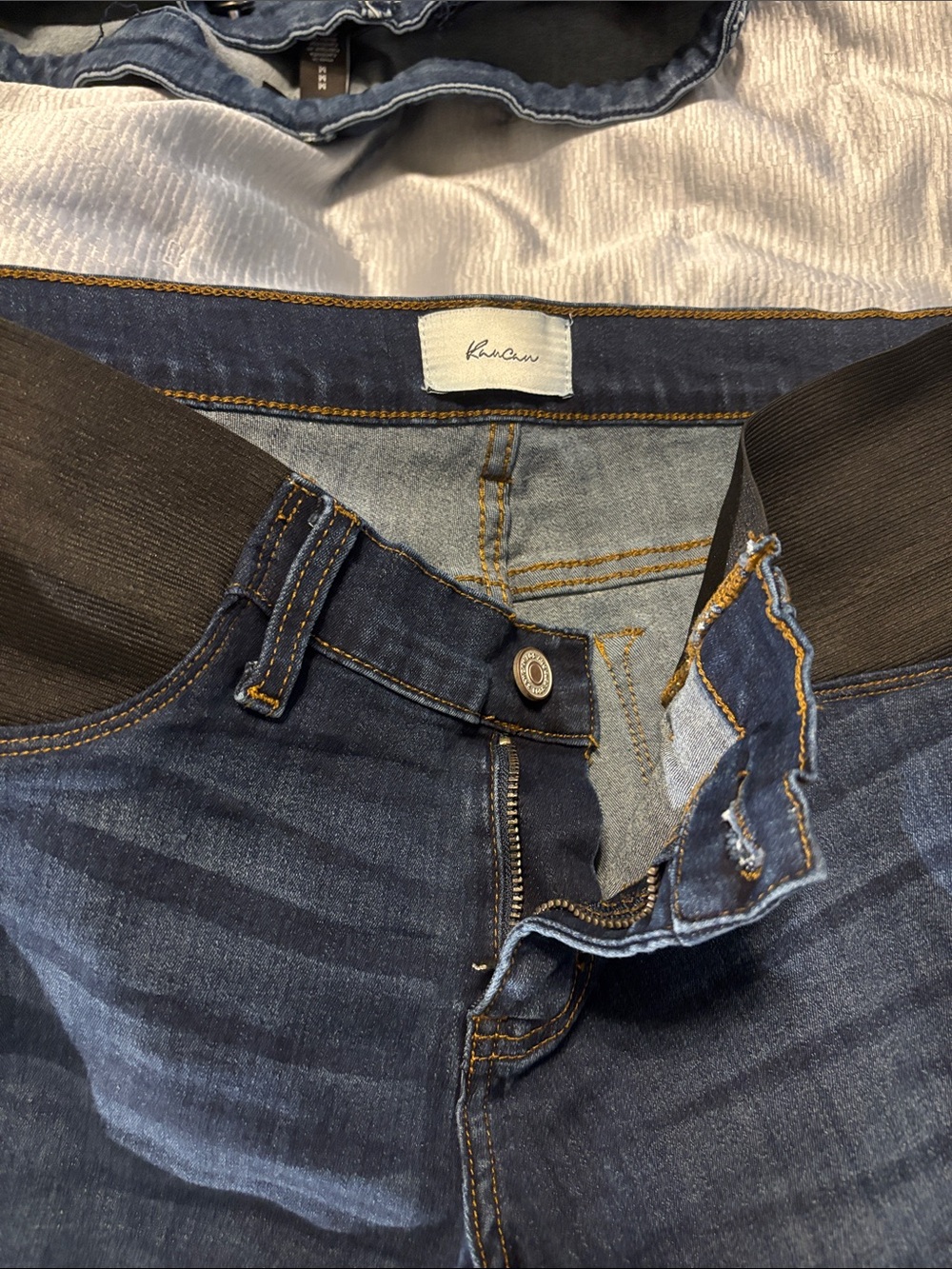 6 pairs of Maternity Blue Jeans/Jeggings with Stretch Waistband, EUC - Picture 9 of 16